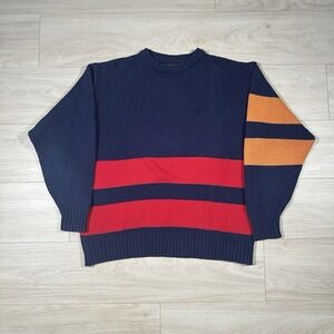Vintage James River Traders Sweater‎ Womens Size XL Navy Stripped Sweater USA